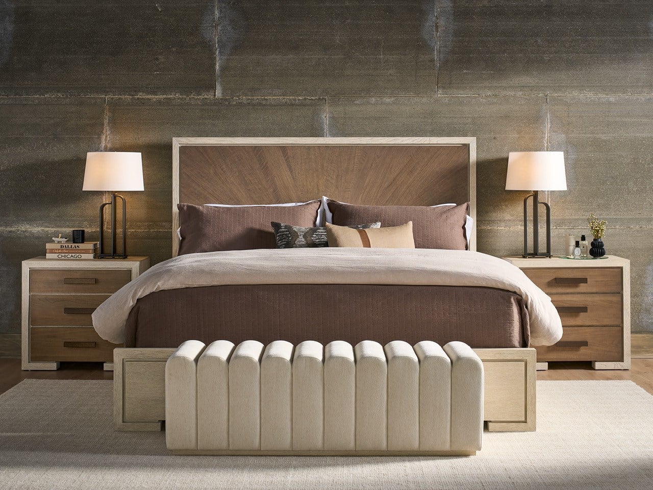 Modern Mist Panel Bed King