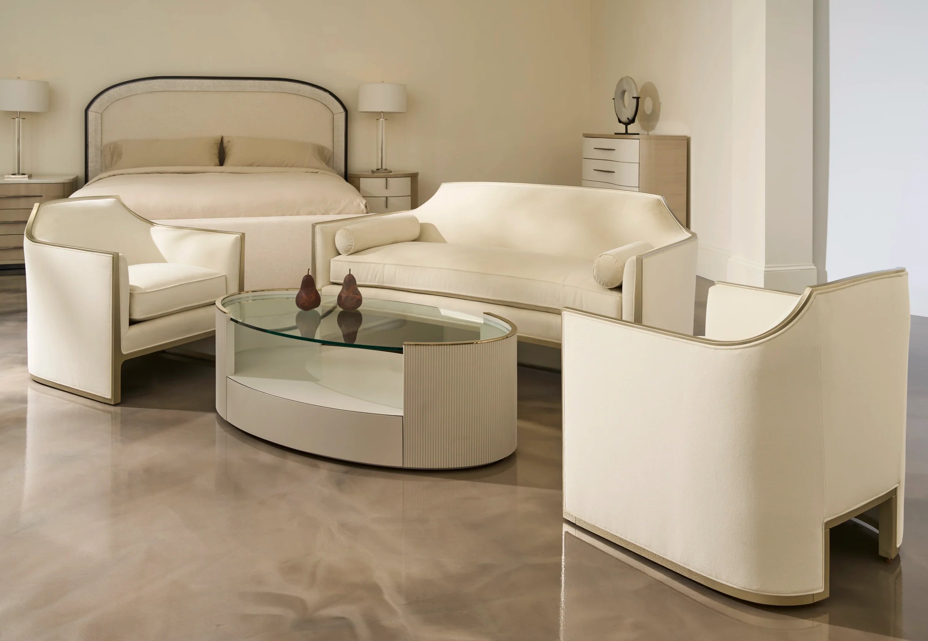 Love Oval Cocktail Table - Matte Pearl – Cocktail Tables by Caracole | Sutter & Vale
