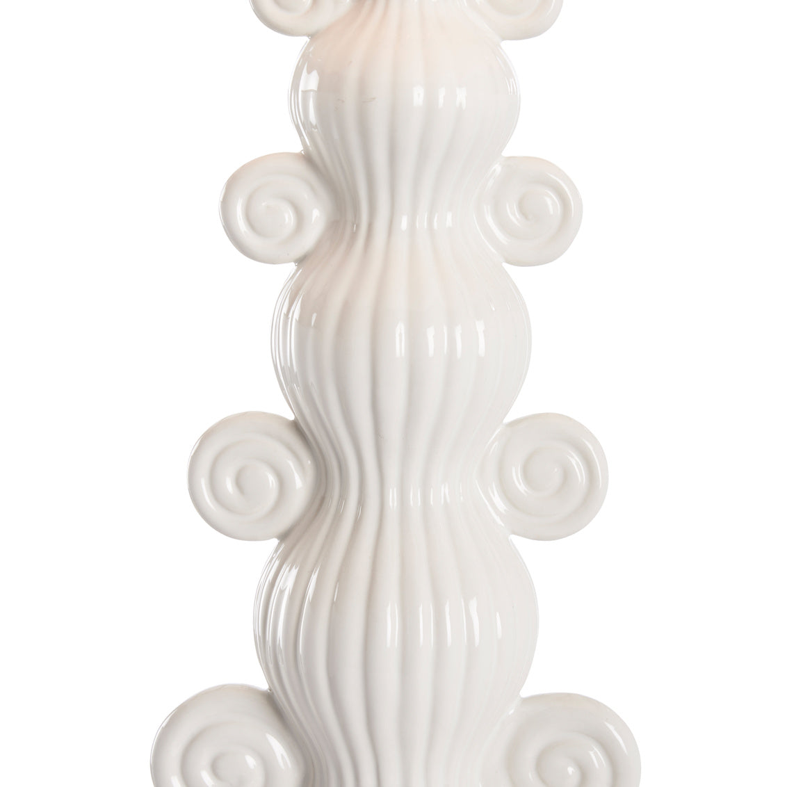 Swirl Handle Lamp - White in White Glaze / Ceramic/Porcelain - Chelsea House