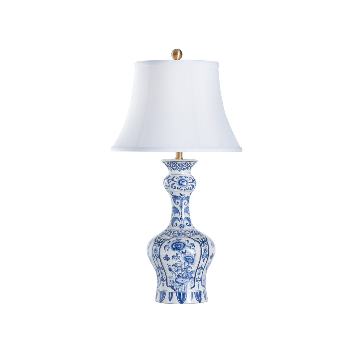 Dutch Delft Lamp in Blue/White Glaze / Ceramic/Porcelain - Chelsea House