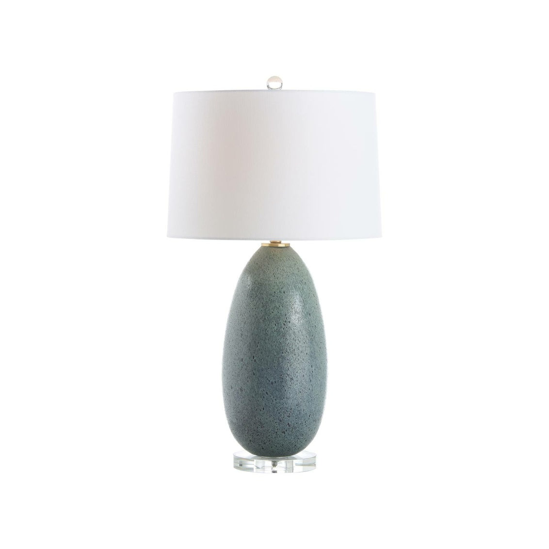 Decon Table Lamp in Mottled Blue Glaze / Ceramic/Porcelain - Chelsea House