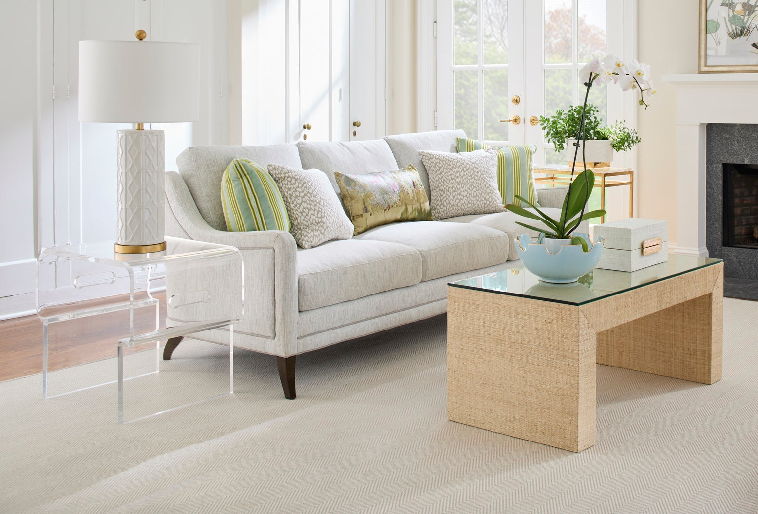 Seed Glass Side Table - Gold