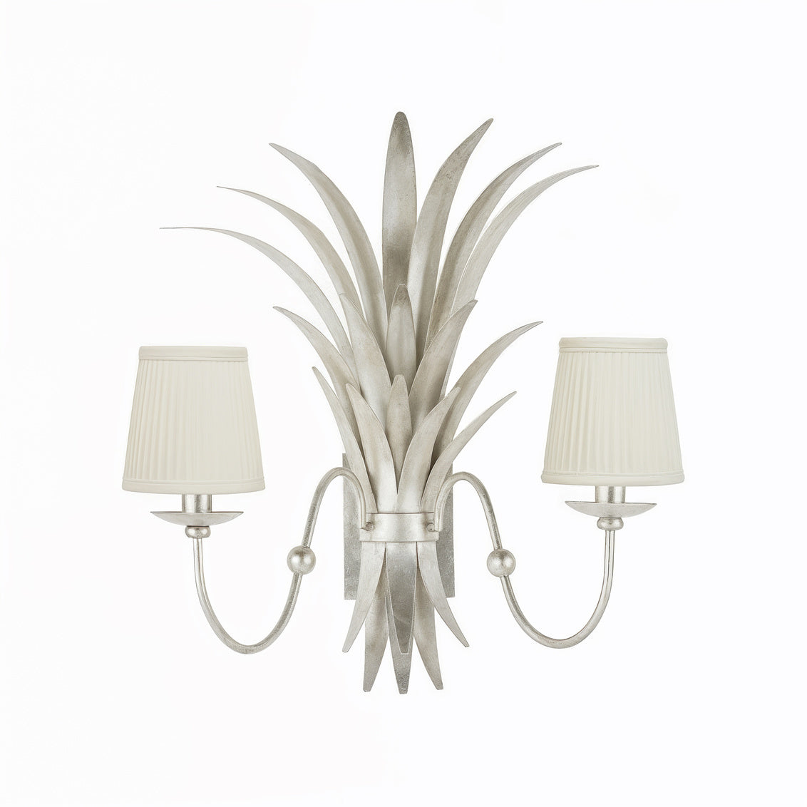 Wheat Sconce - Silver Electrified w/ Shades