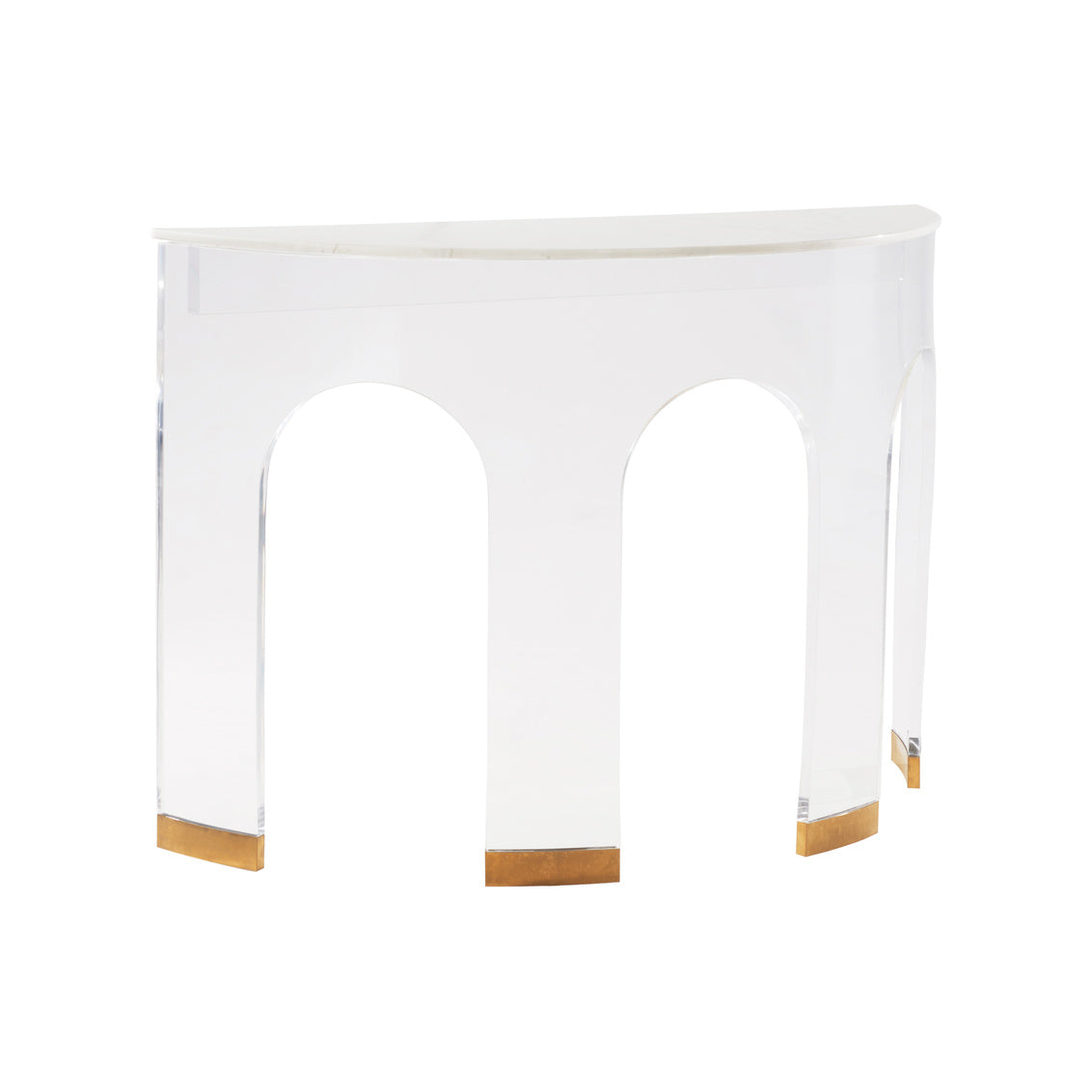 Marble and Acrylic Demilune in 36 / Acrylic - Chelsea House