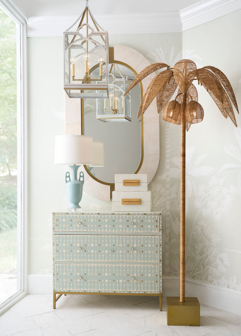 Palm Tree Floor Lamp in Natural / Rattan - Chelsea House