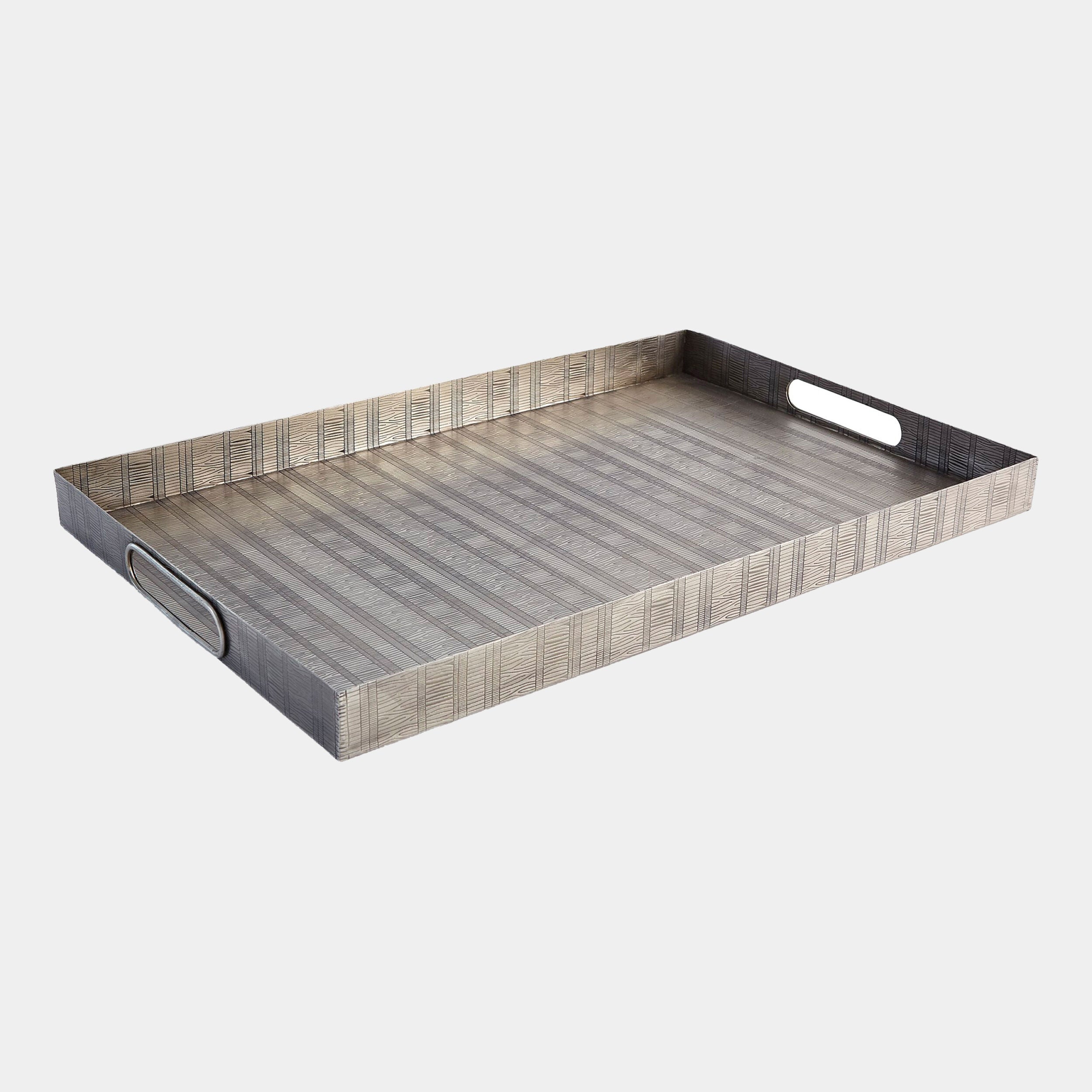 Kokoro Etched Rectangular Tray-Nickel