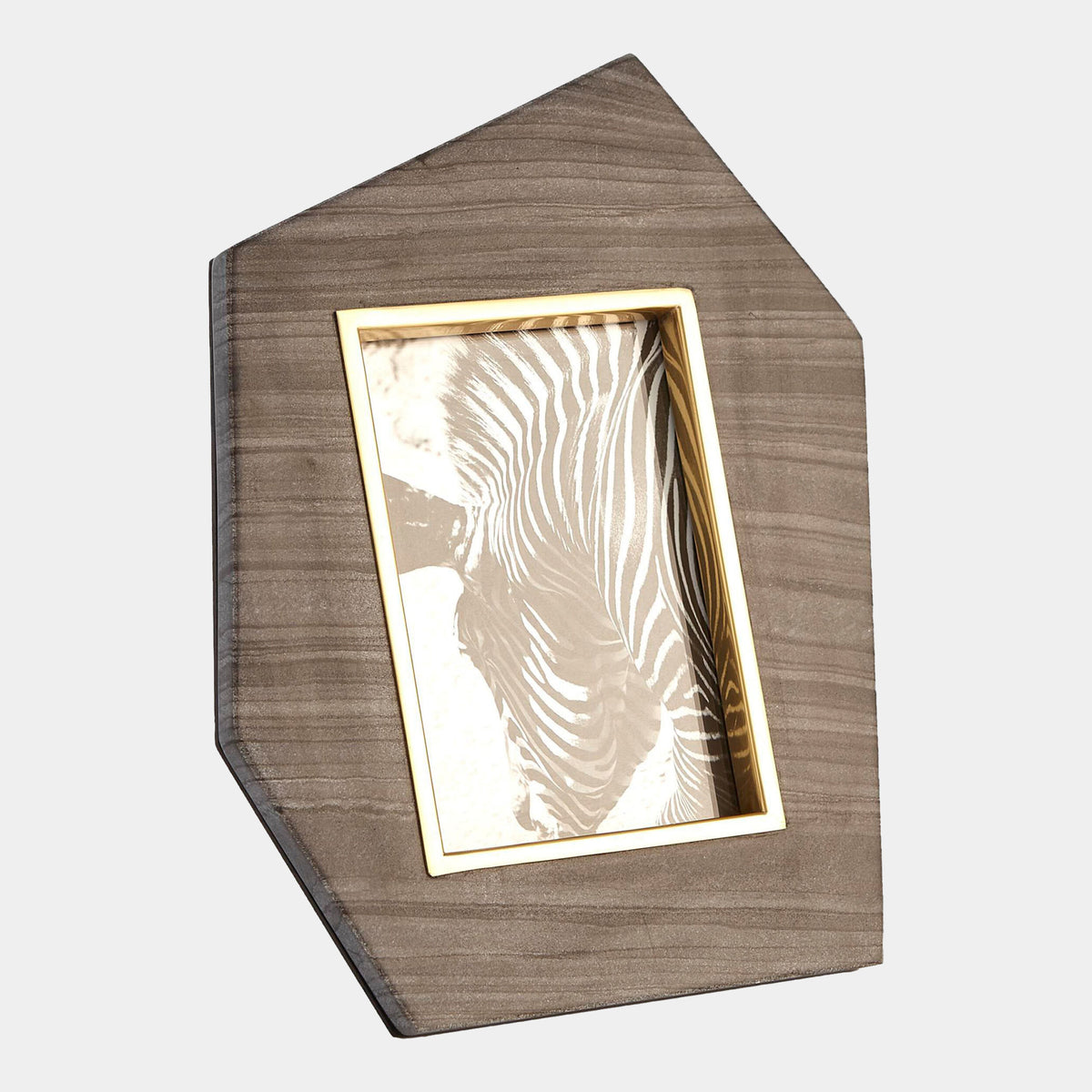 Everly Photo Frame-Gray/Brass-Vertical-5x7