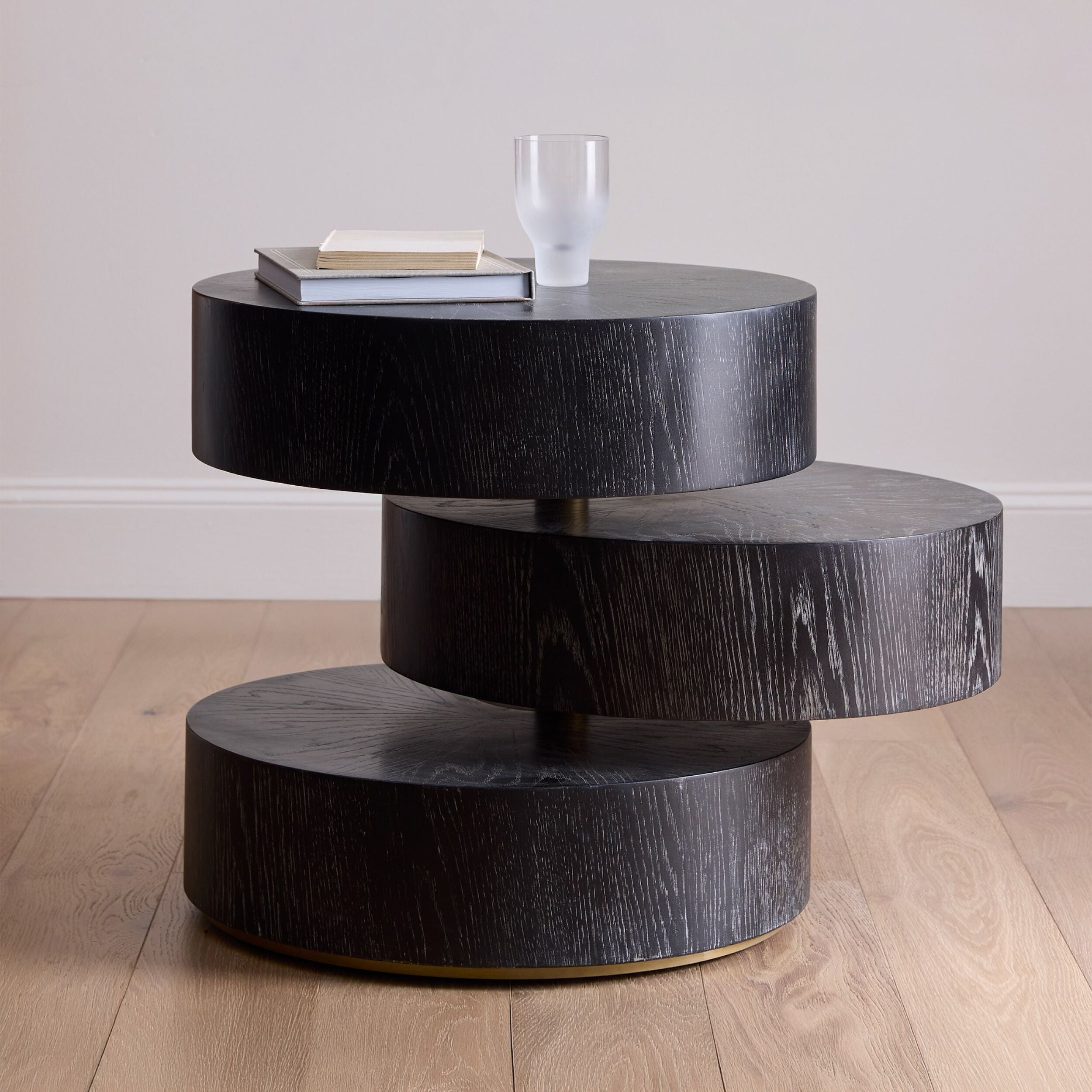 Pivot Side Table-Ebony Cerused
