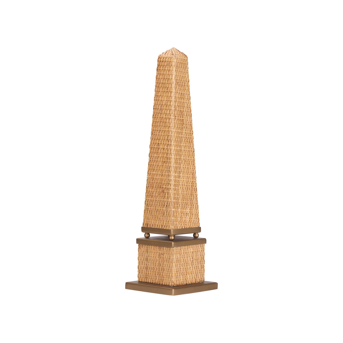 Rattan Obelisk in Natural/Antique Brass / Rattan - Chelsea House