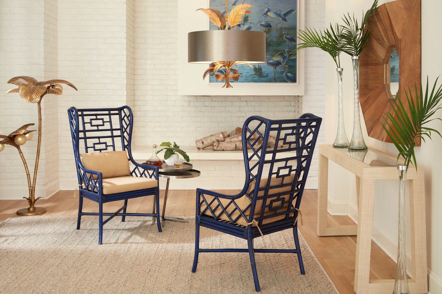 Gwyneth Wing Chair - Indigo