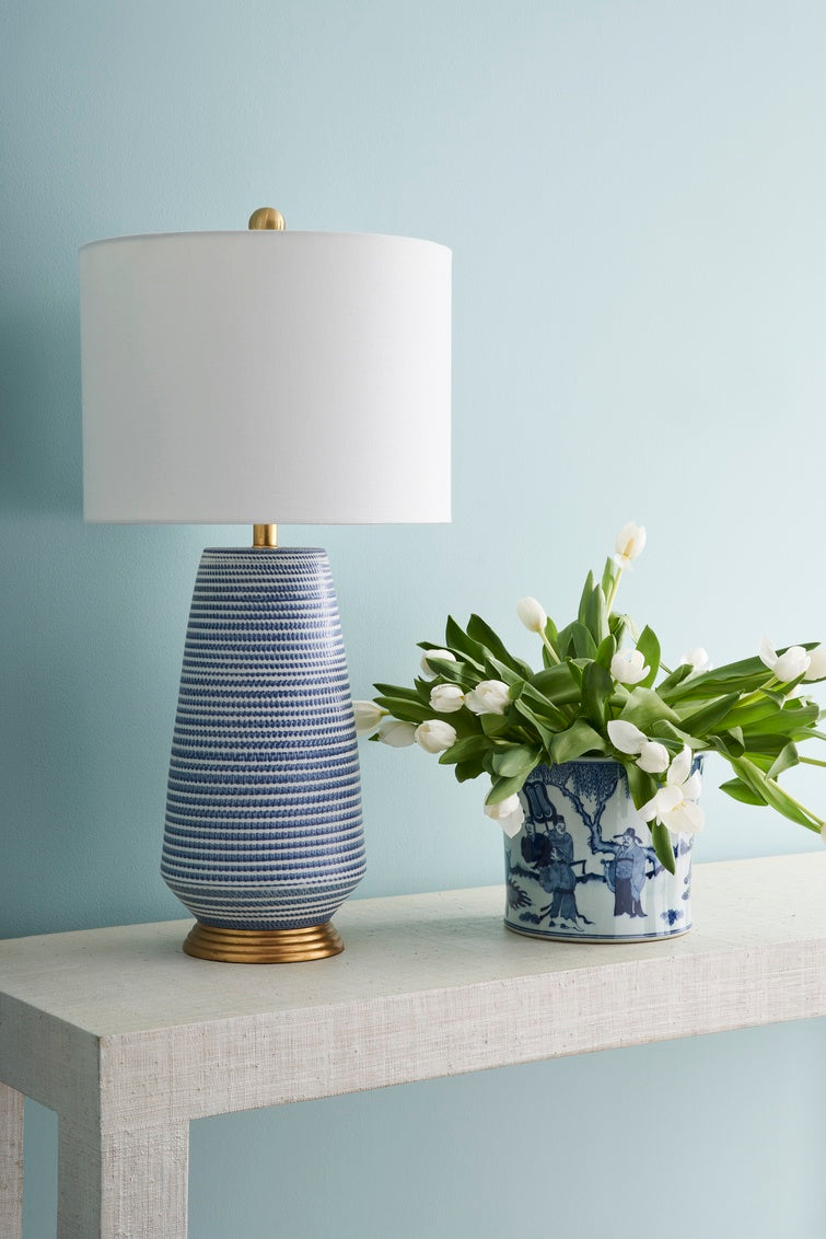 Hive Lamp - Blue in 28.5 / Ceramic/Porcelain - Chelsea House