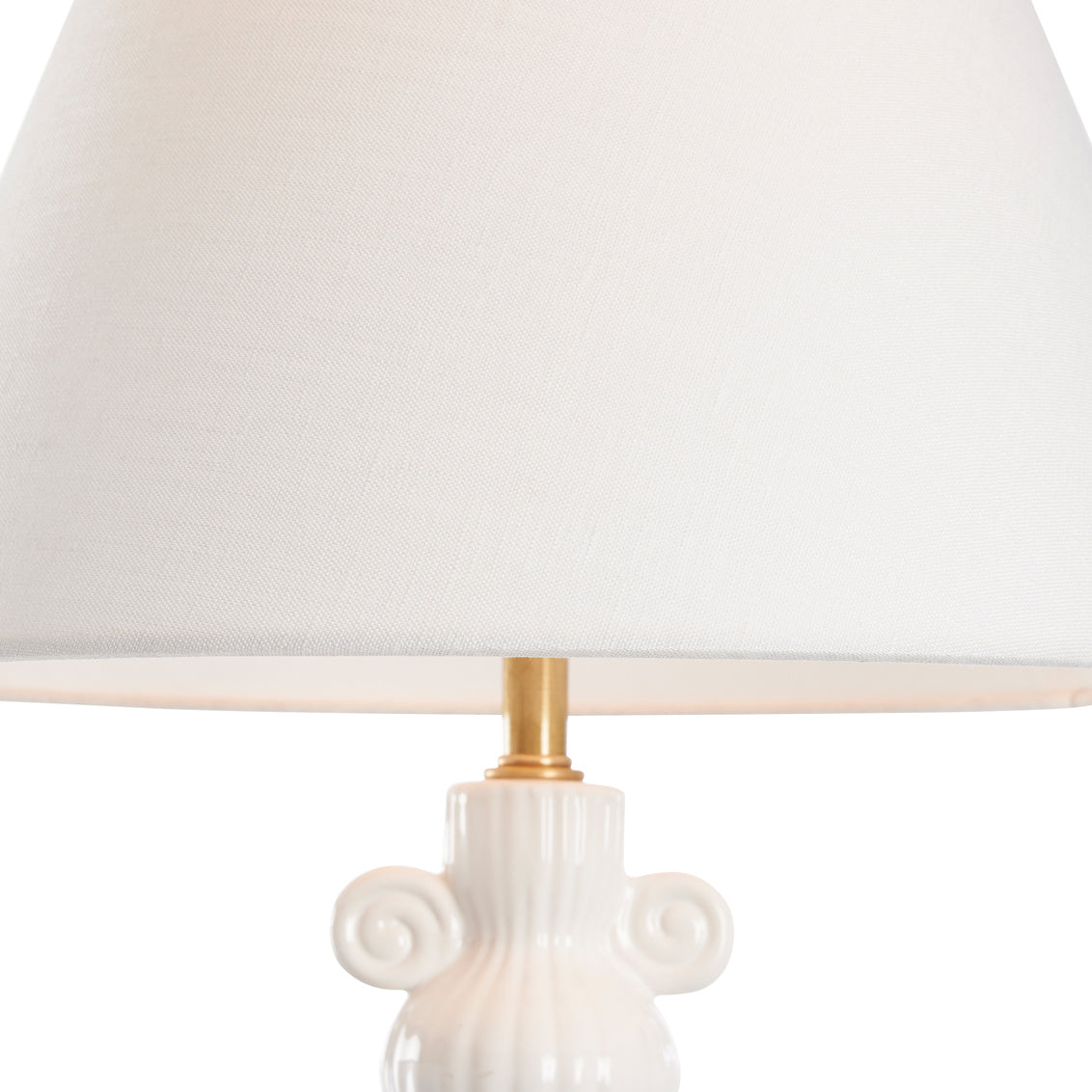 Swirl Handle Lamp - White in White Glaze / Ceramic/Porcelain - Chelsea House