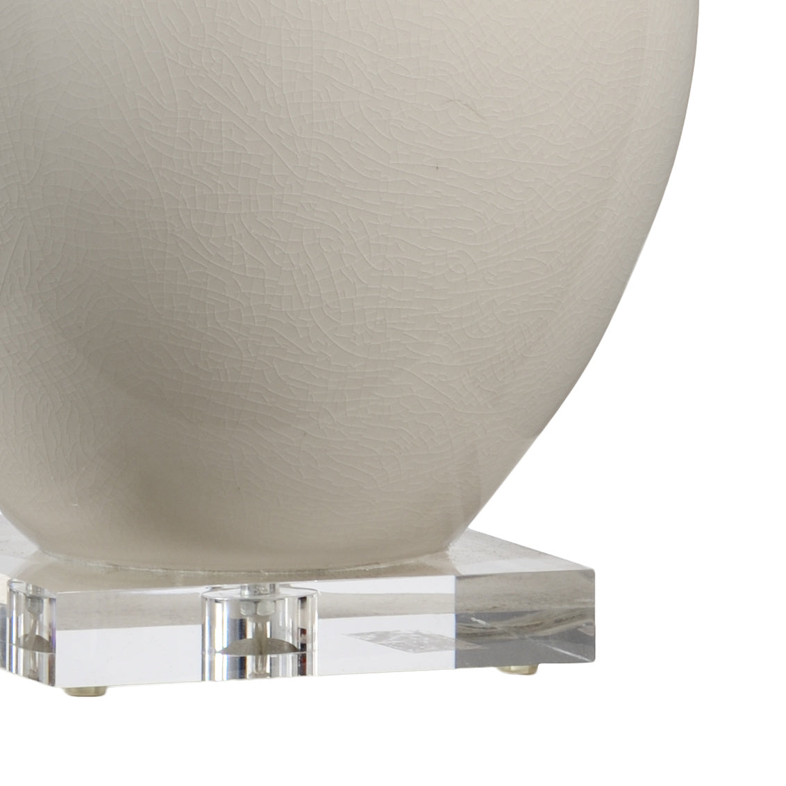Fulton Vase Lamp - Cream in Cream Crackle Glaze / Ceramic/Porcelain - Chelsea House