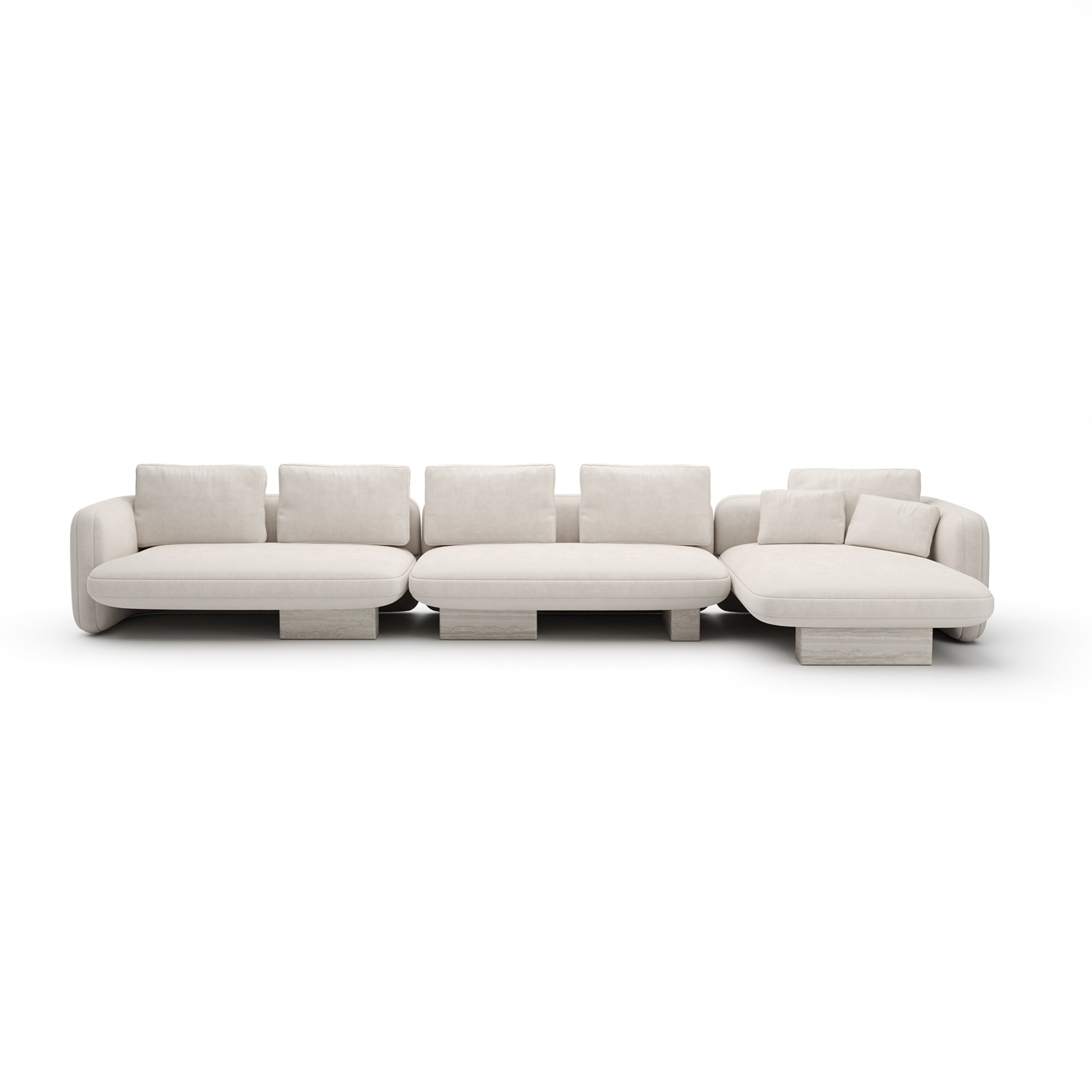 Overlap Right Chaise Sec Large Ecru