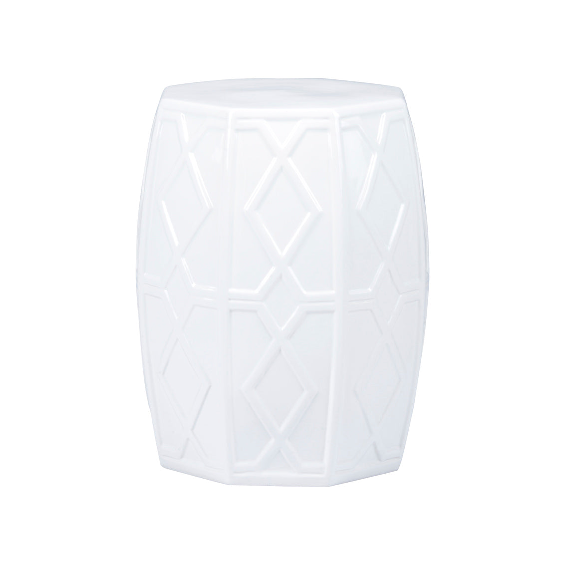 Andreu Garden Stool - White in 20 / Ceramic/Porcelain - Chelsea House