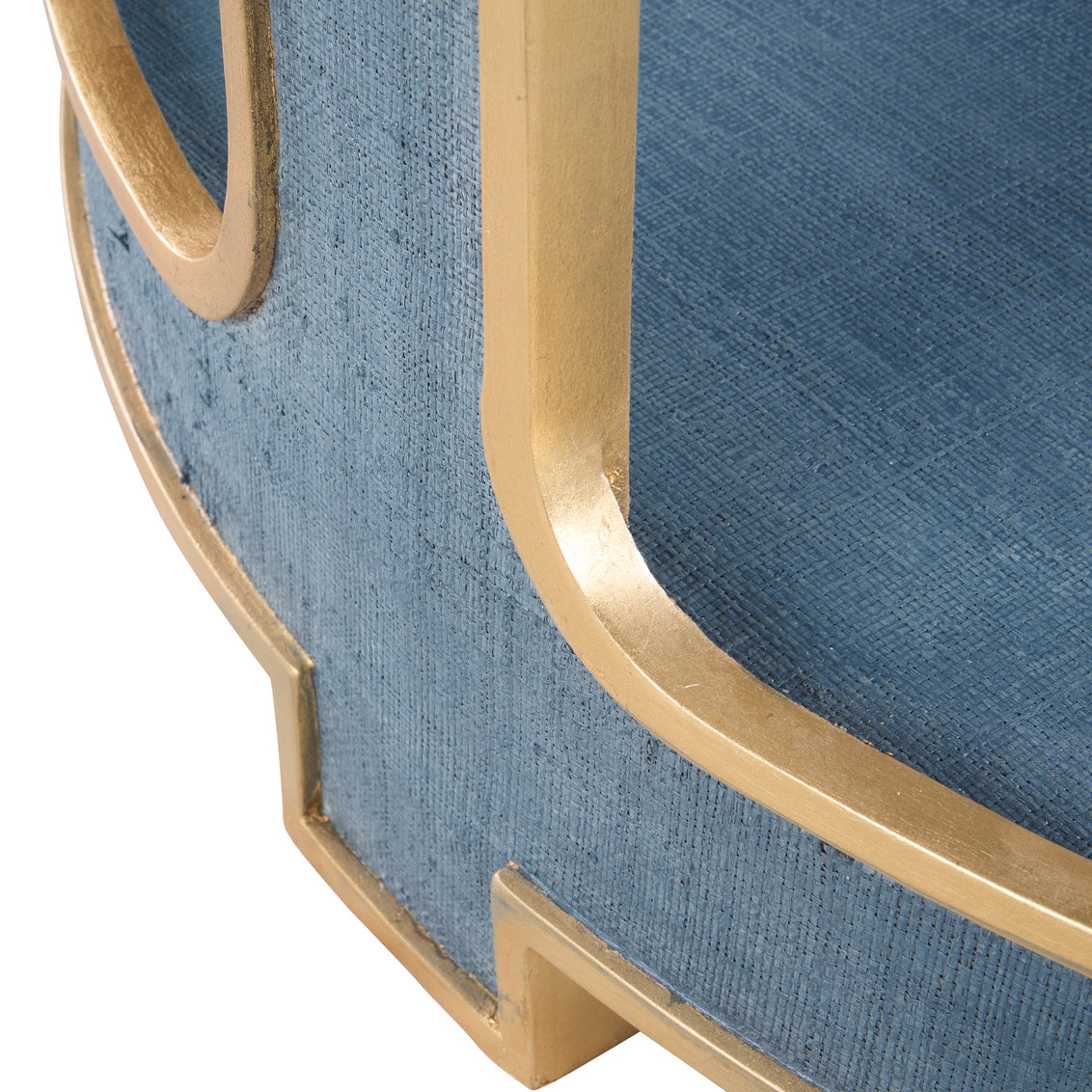 Yangon Hall Table - Blue in Blue/Gold / Raffia - Chelsea House