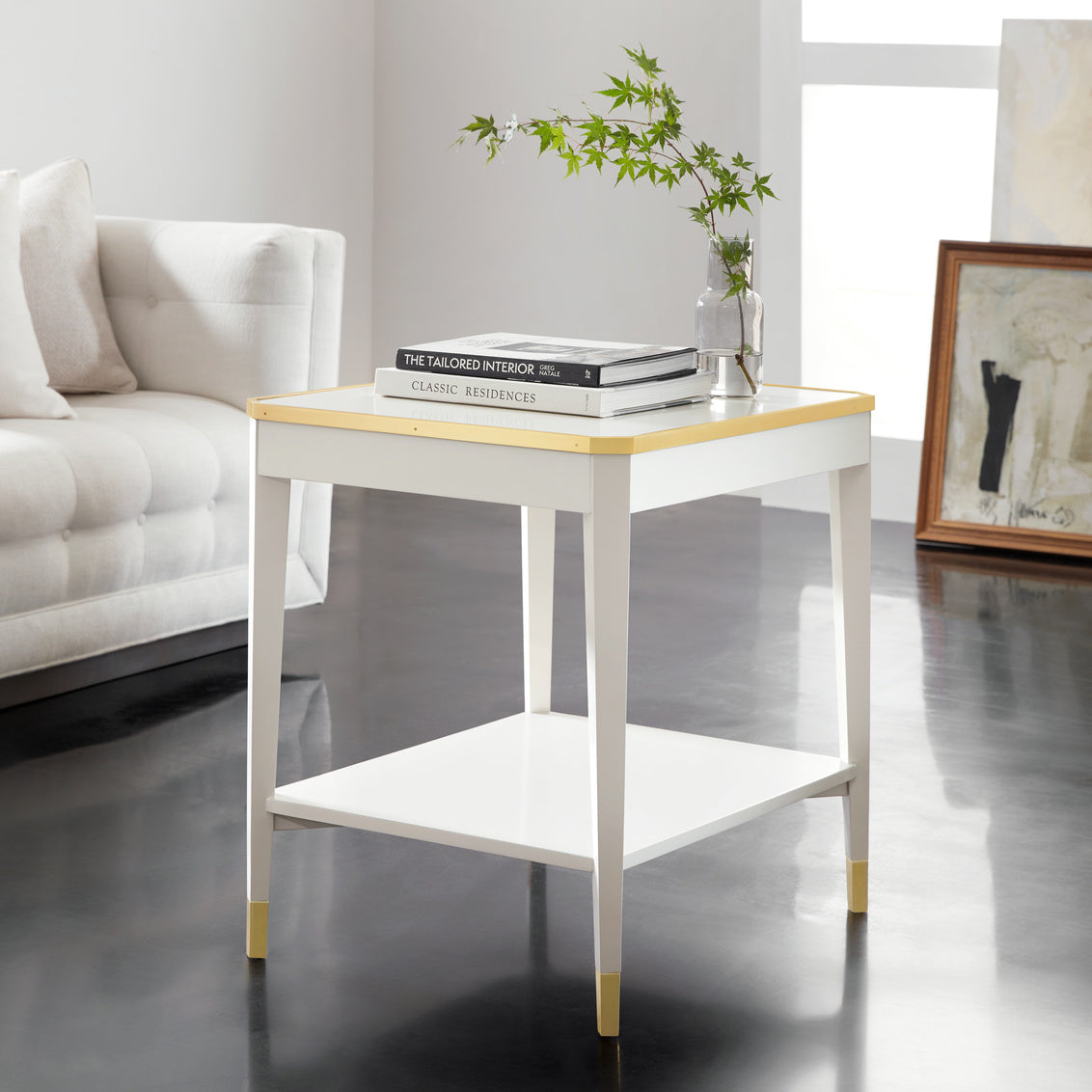 Modern History Wilson End Table-White MH1151F01