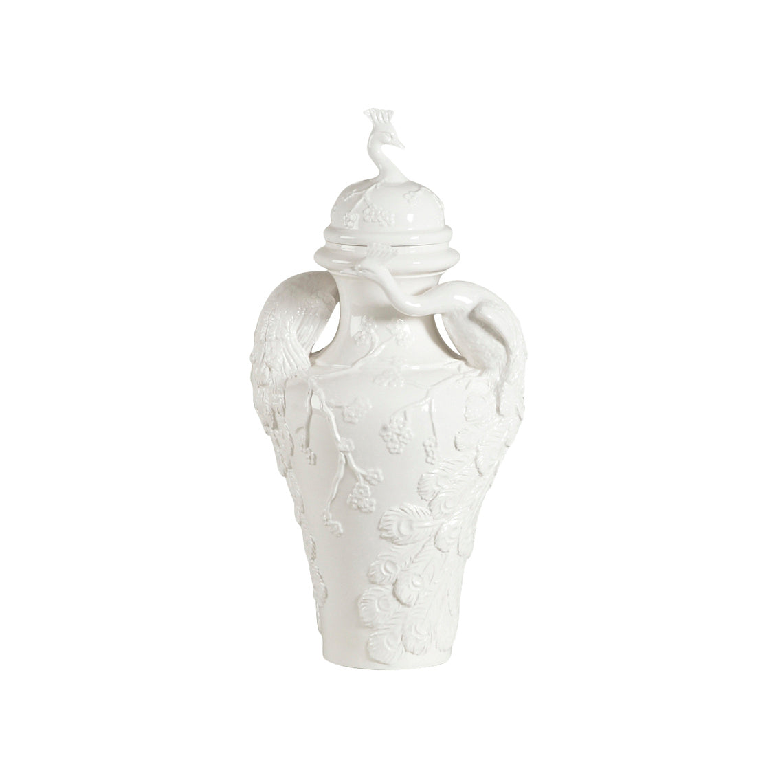 Peacock Ceramic Urn