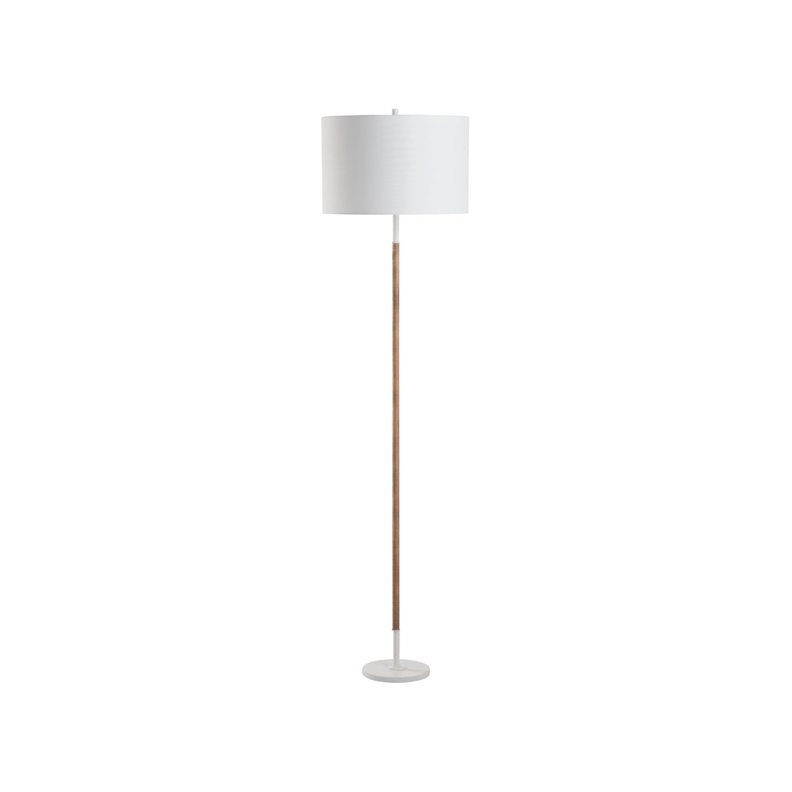 Amelia Rattan Floor Lamp - Matte White in 67 / Metal - Chelsea House