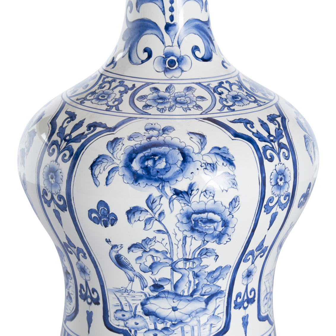 Dutch Delft Lamp in Blue/White Glaze / Ceramic/Porcelain - Chelsea House