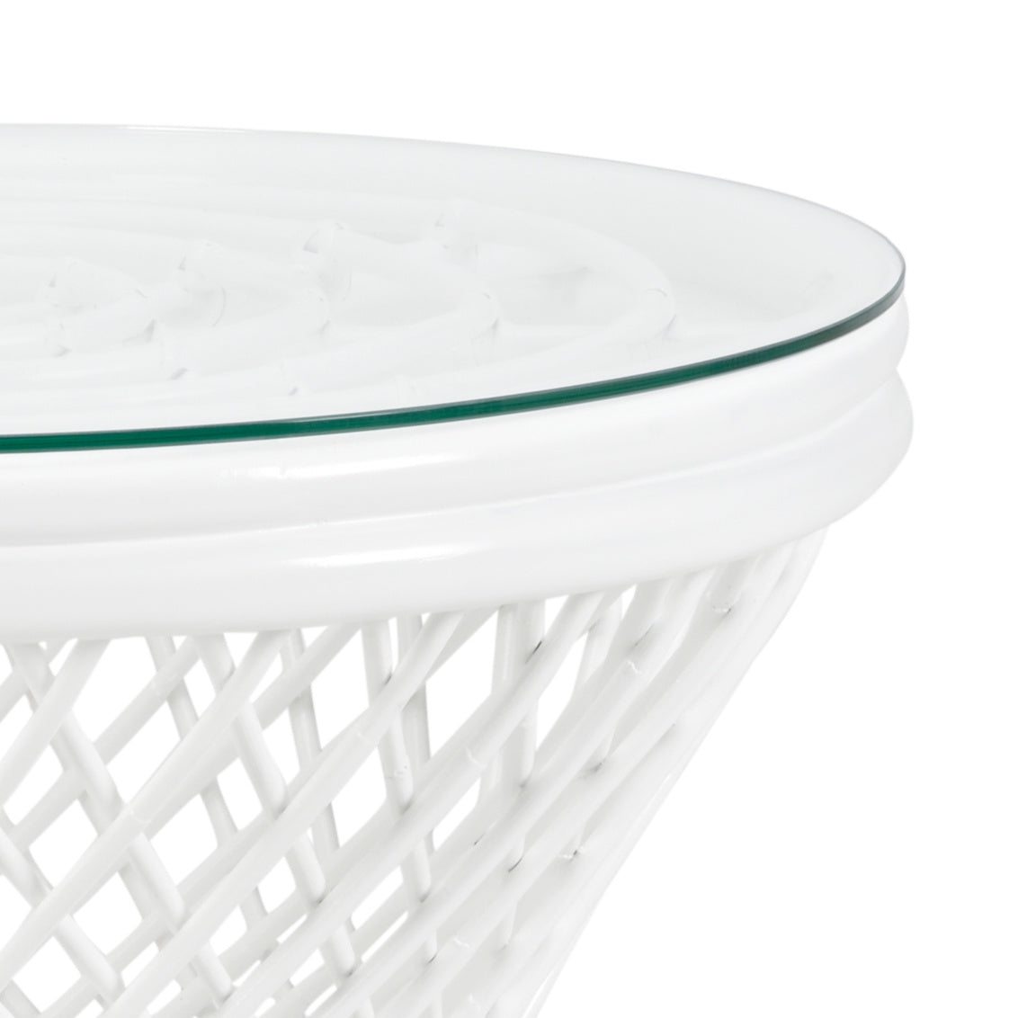 Rattan Side Table - White in 24.5 / Rattan - Chelsea House