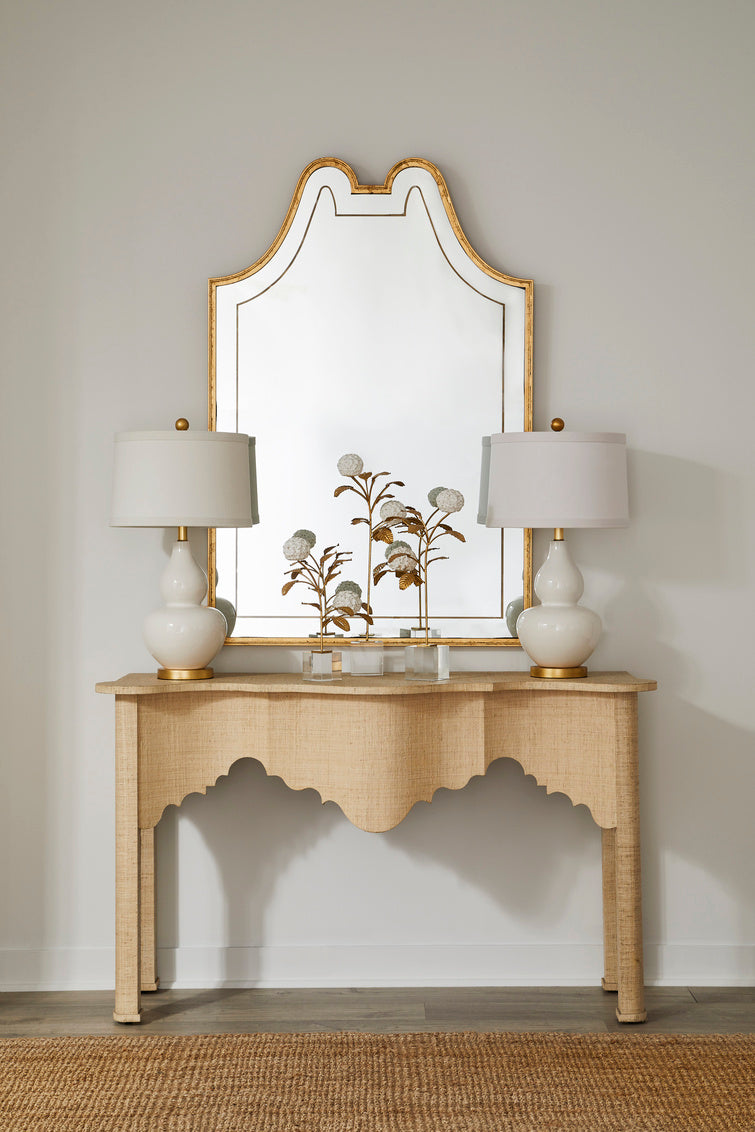 Gourd Lamp - White in White Glaze / Ceramic/Porcelain - Chelsea House