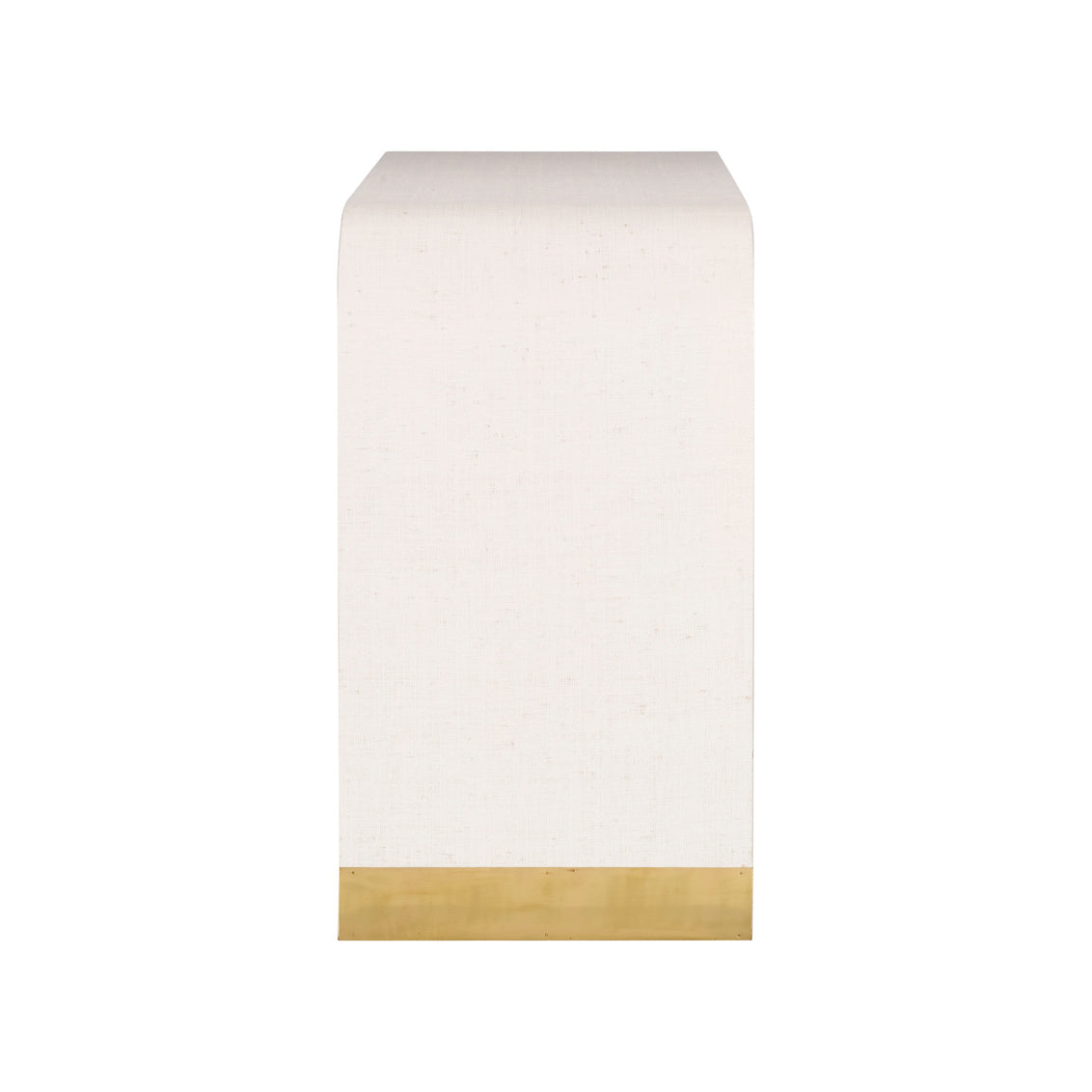 Waterfall Console - White in White/Antique Brass / Raffia - Chelsea House