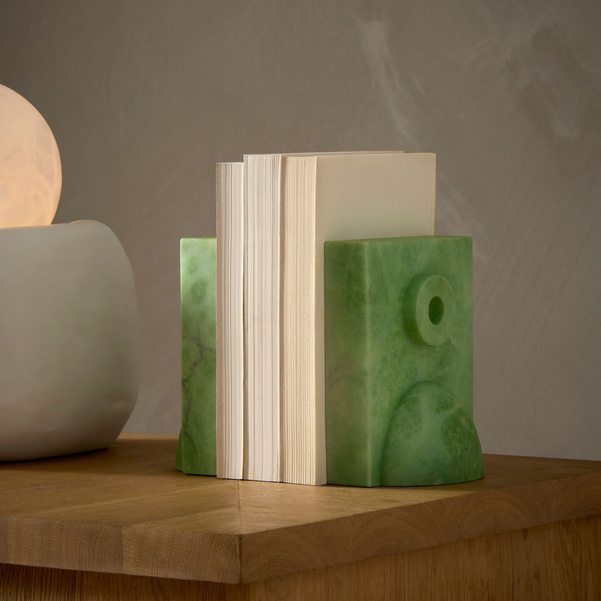 Barakoa Bookends-Alabaster-Lime