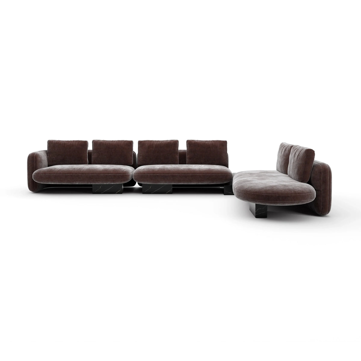 Overlap L Bumper Sectional Dk Taupe