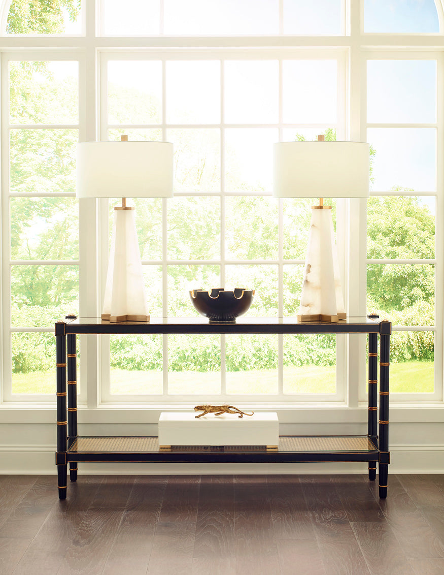 Alabaster Pyramid Lamp in Natural White / Alabaster - Chelsea House