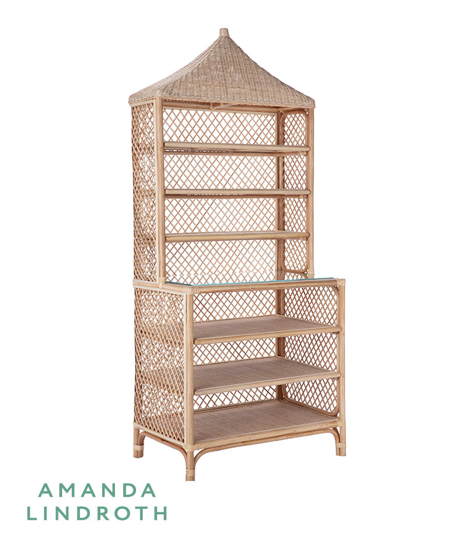 Brighton Etagere in 85h x 37w x 22d / Rattan - Chelsea House