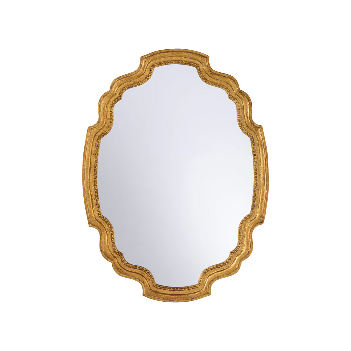 Kaia Mirror in Aged Gold/Plain/Clear / Wood - Chelsea House