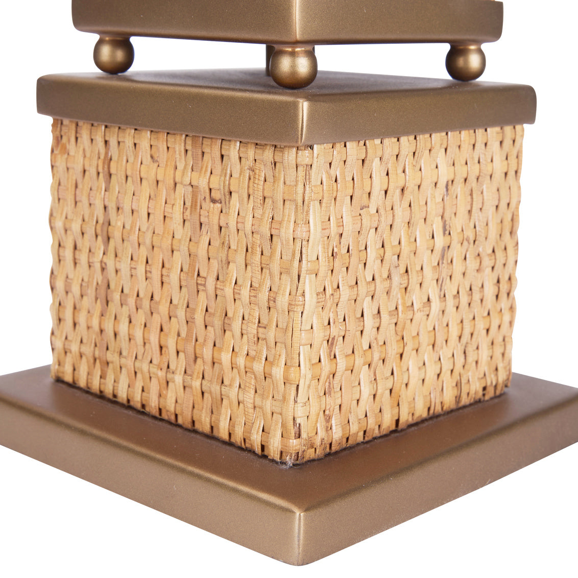 Rattan Obelisk in Natural/Antique Brass / Rattan - Chelsea House