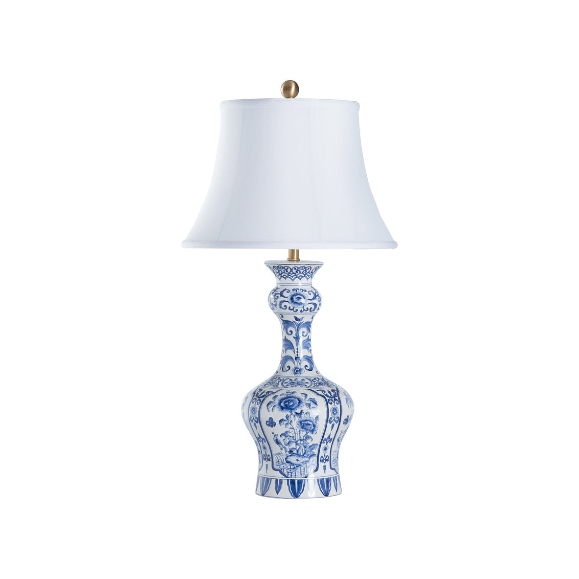 Dutch Delft Lamp in Blue/White Glaze / Ceramic/Porcelain - Chelsea House