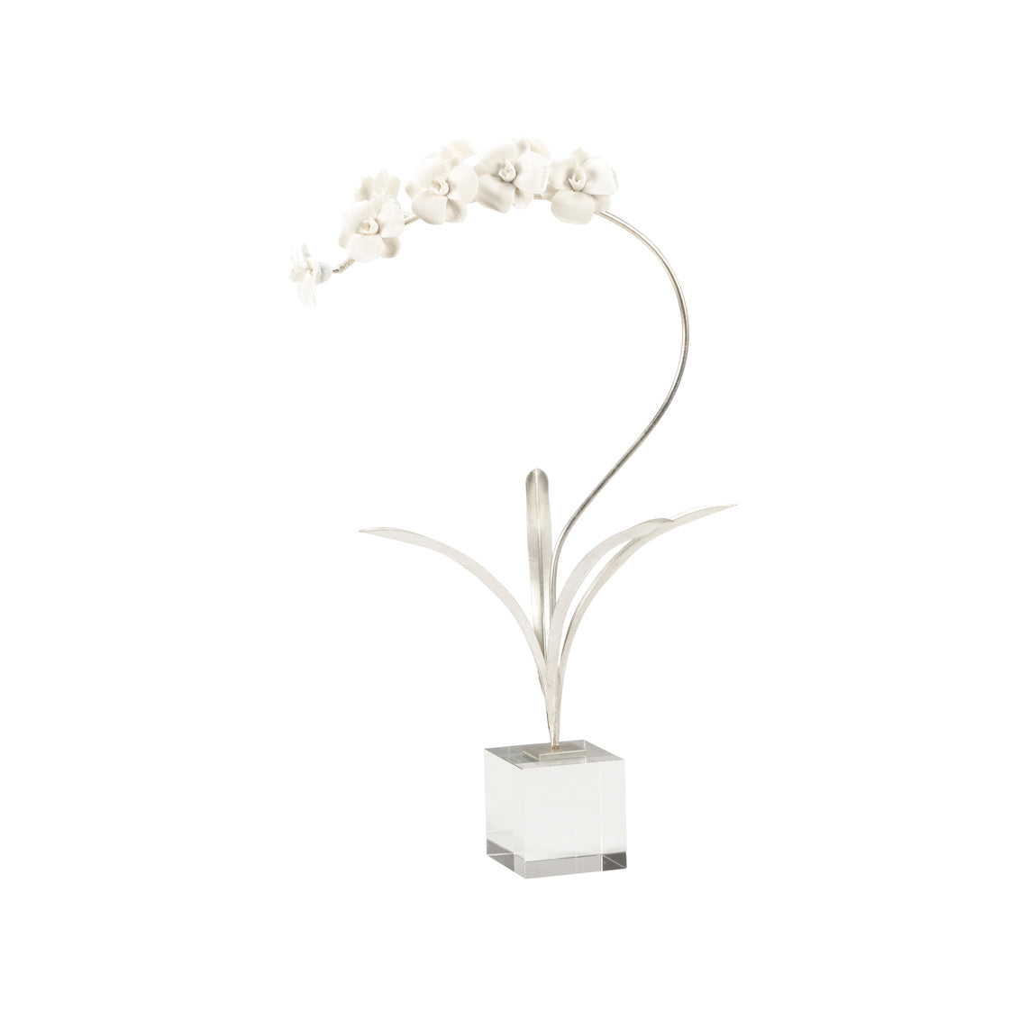 Orchid On Stand - Silver (Med) in 23 / Iron - Chelsea House