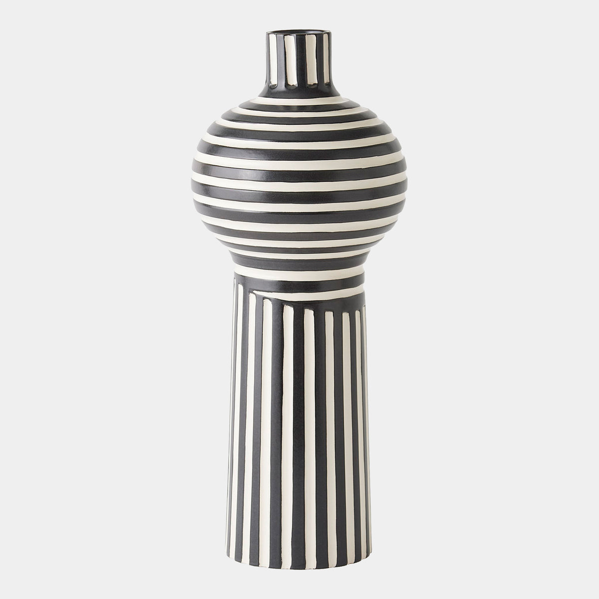 Colbert Vase-Black/White-Tall