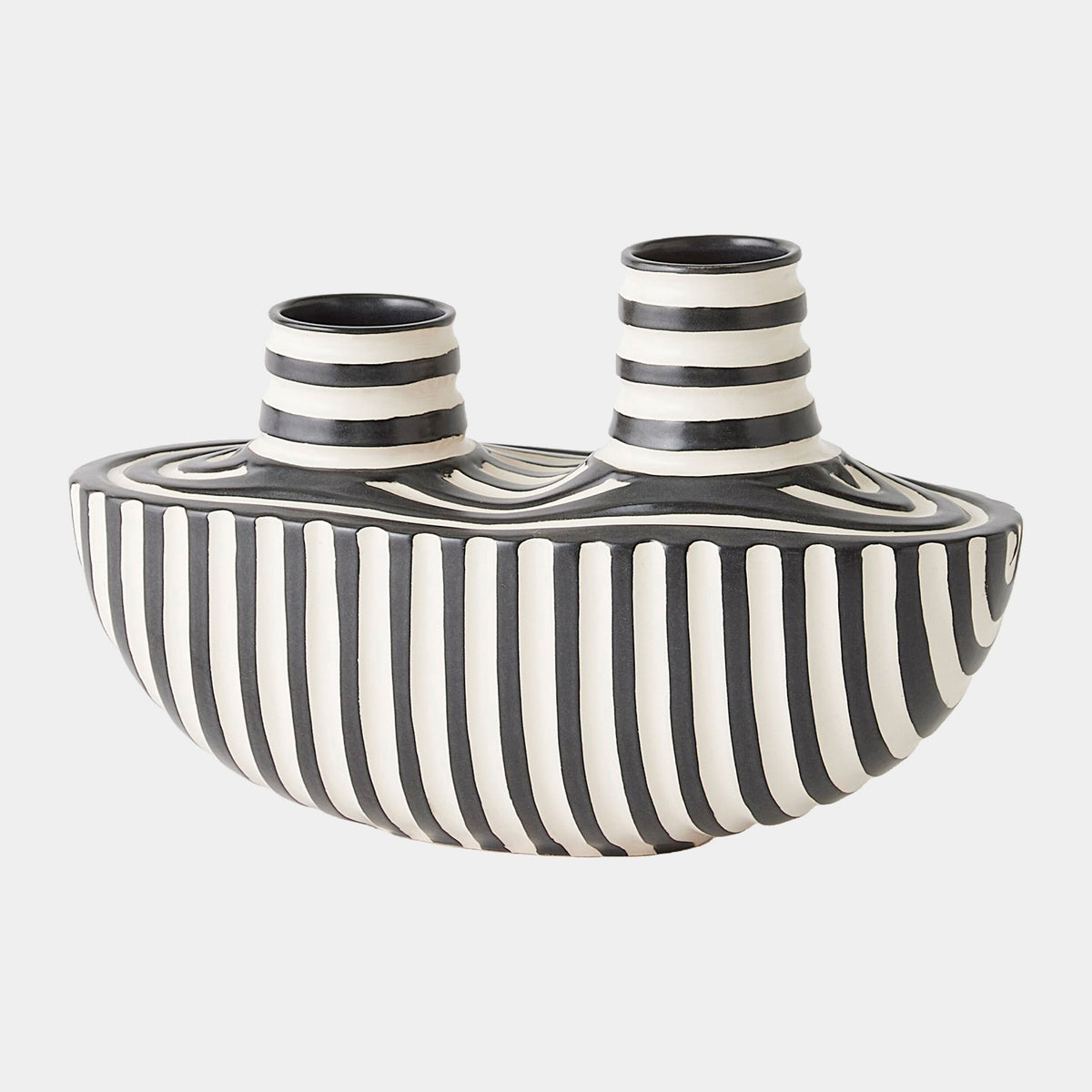 Colbert Vase-Black/White-Wide