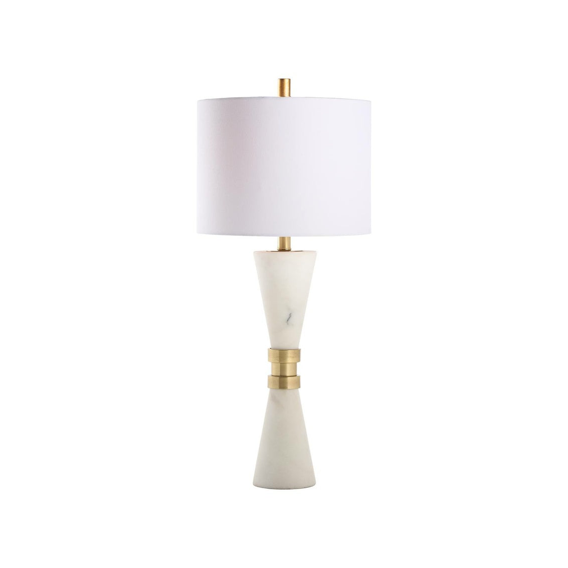 Elin Table Lamp in Natural White/Antique Brass / Marble - Chelsea House