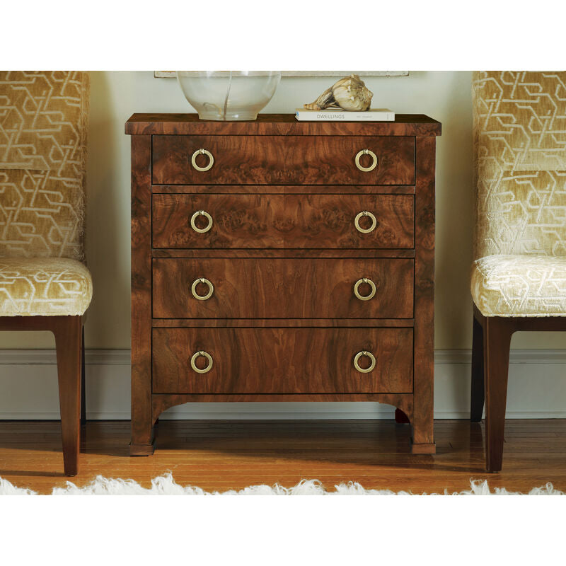 Walnut Biedermeier 4-Drawer Chest