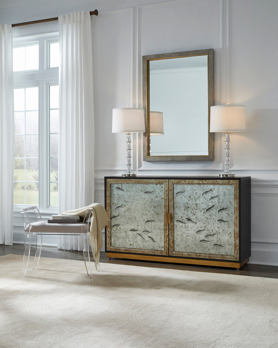 Kensington Mirror - Gray in 46 / Shagreen - Chelsea House