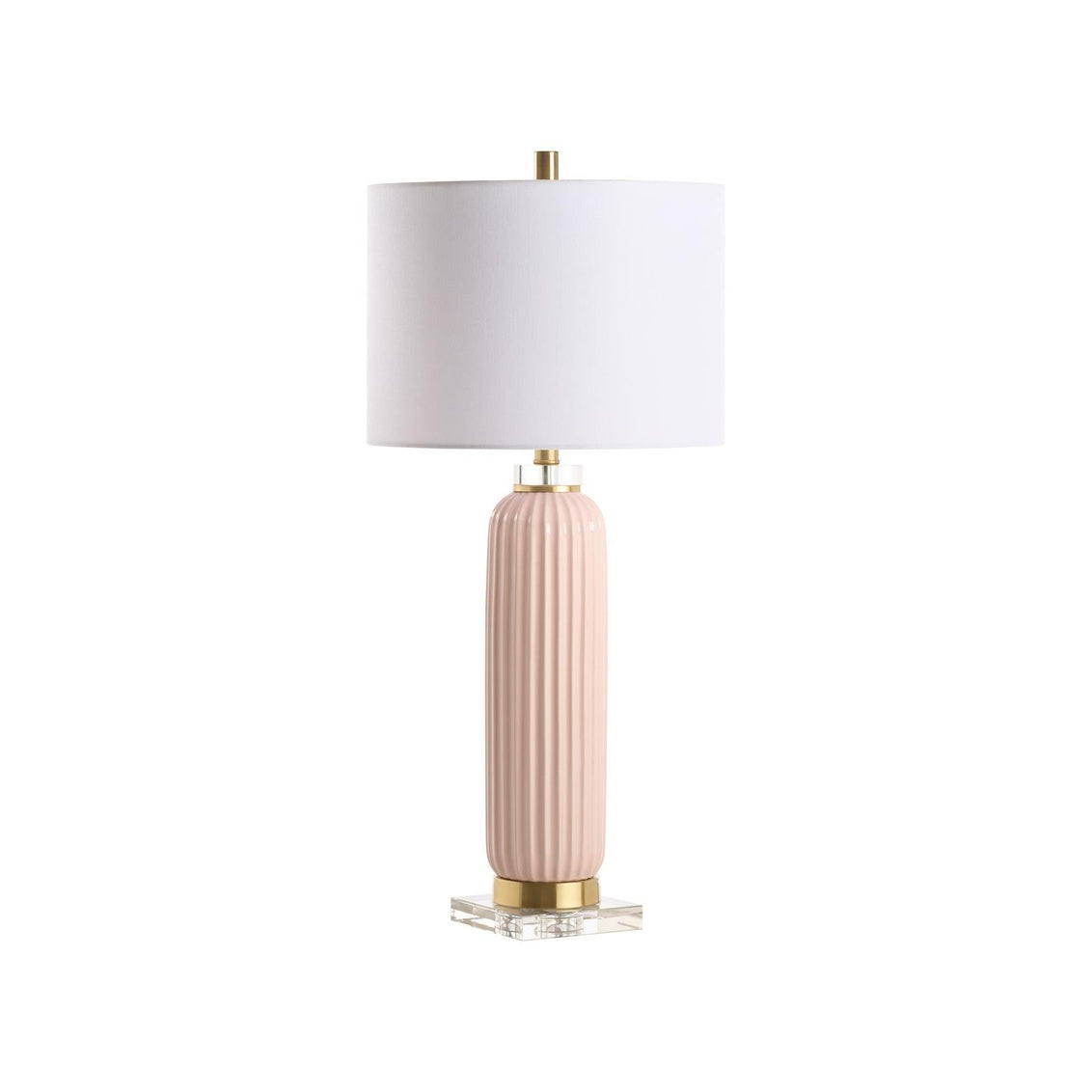 Samuel Ceramic Lamp - Pink in Pink Glaze / Ceramic/Porcelain - Chelsea House