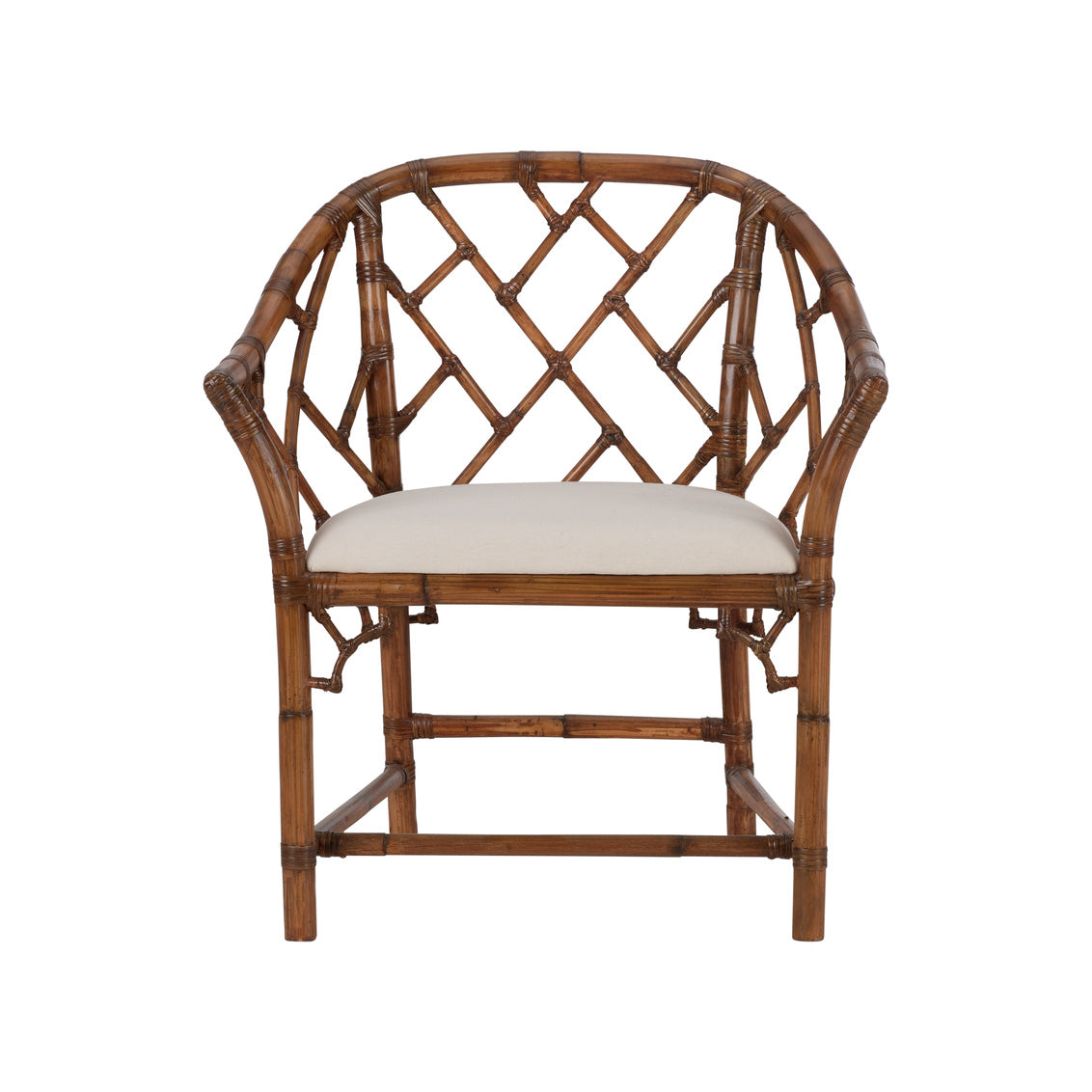 Chippendale Bamboo Arm Chair - Brown in 34 / Rattan - Chelsea House