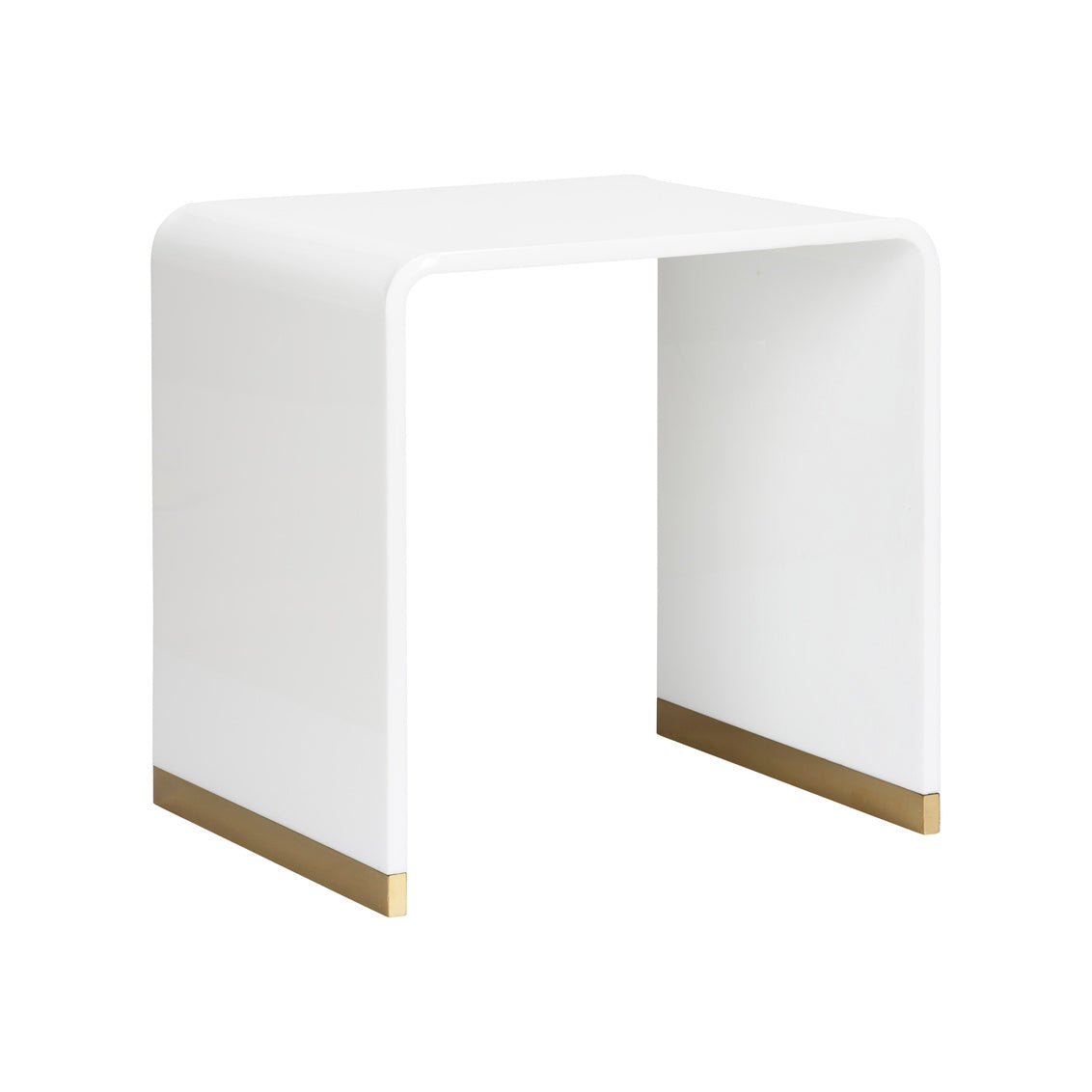 Waterfall End Table - White