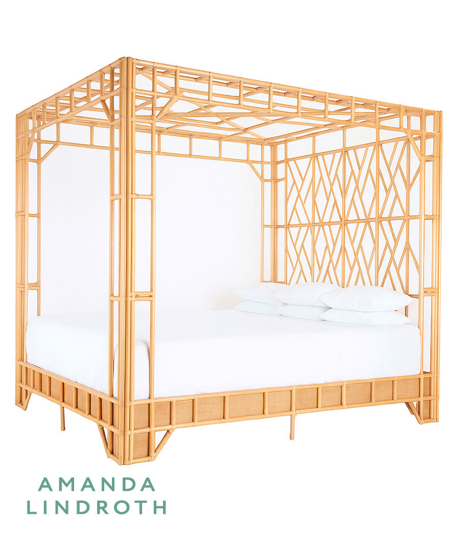 Paradise Canopy Bed - King in Natural / Rattan - Chelsea House