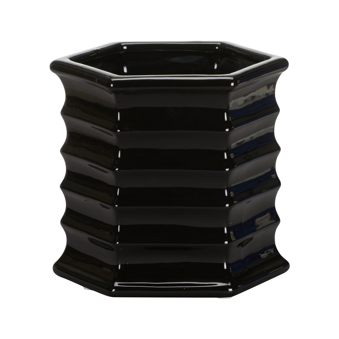 Willow Planter - Black (Sm) in 7.5 / Ceramic/Porcelain - Chelsea House