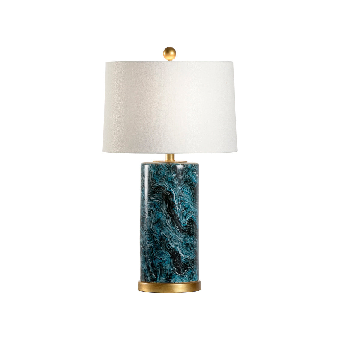 Malachite Cylinder Lamp in 27 / Ceramic/Porcelain - Chelsea House