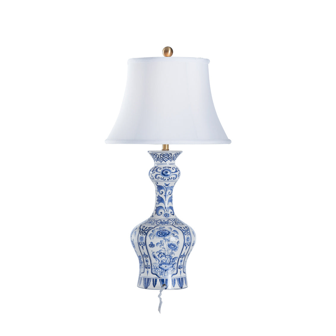 Dutch Delft Lamp in Blue/White Glaze / Ceramic/Porcelain - Chelsea House
