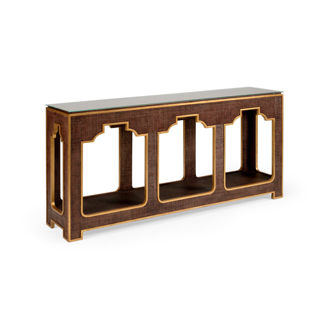 Yangon Console - Brown in 34.5 / Raffia - Chelsea House