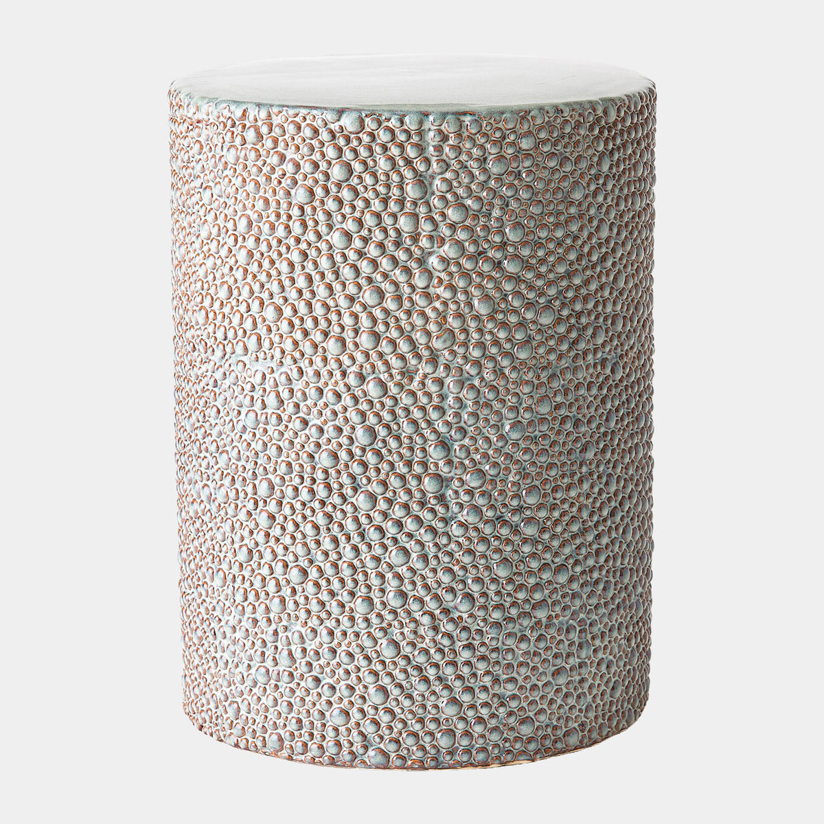 Ferradas Stone Stool-Shiny Gray/White