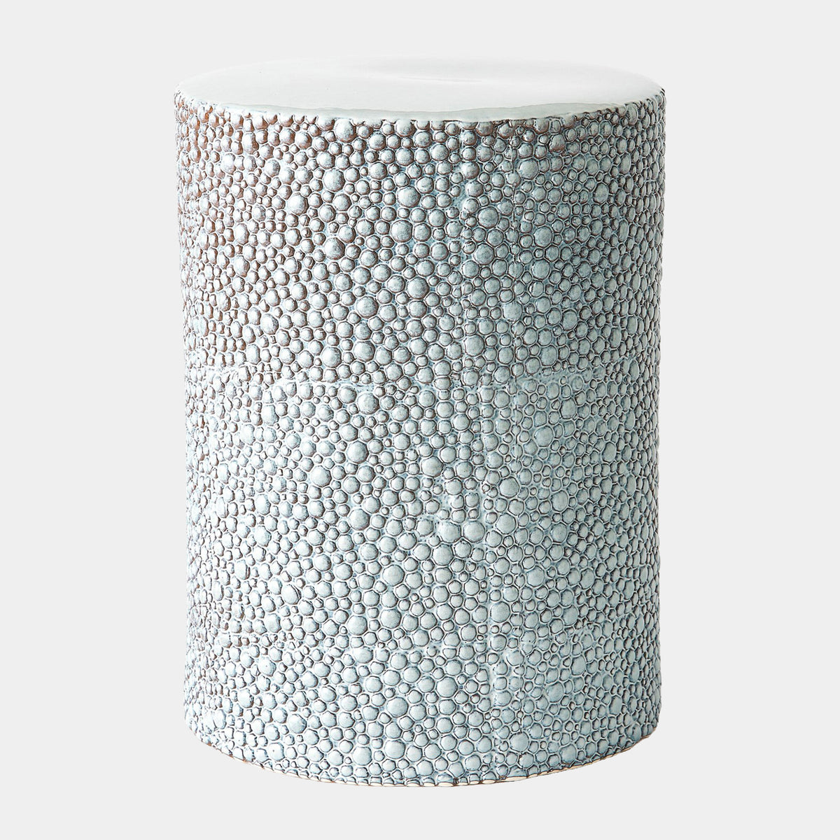 Ferradas Stone Stool-Shiny Blue/White